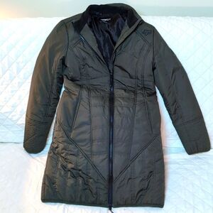 Fox Racing Womans Long Green Quilted Winter Coat,Size S.